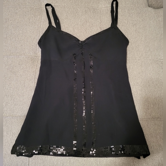 Express black silk tank top w/ black sequin detail - Xsmall - EUC - Picture 12 of 12